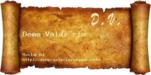 Deme Valéria névjegykártya